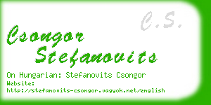 csongor stefanovits business card